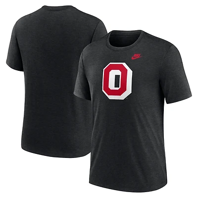 Men's Nike Heather Black Ohio State Buckeyes Blitz Legacy Primary Tri-Blend T-Shirt