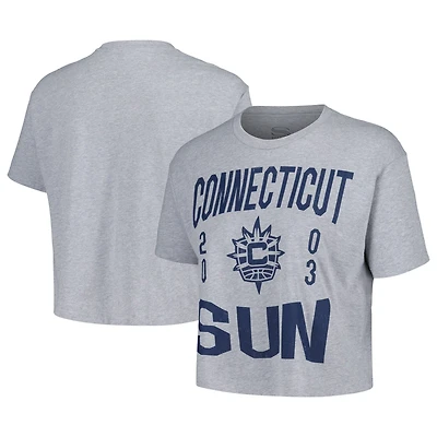 Women's Stadium Essentials Heather Gray Connecticut Sun City Year Cropped T-Shirt