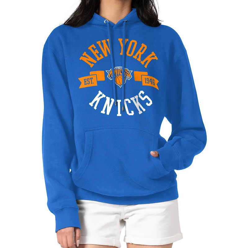 Women's G-III 4Her by Carl Banks Blue New York Knicks City Pullover Hoodie