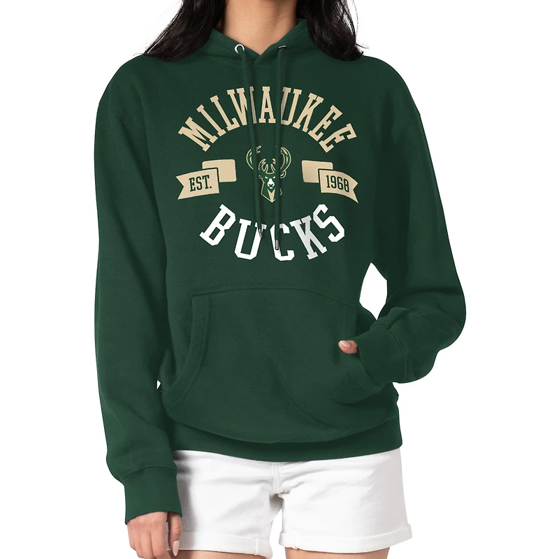 Women's G-III 4Her by Carl Banks Green Milwaukee Bucks City Pullover Hoodie