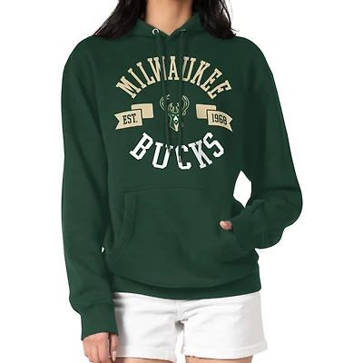 Women's G-III 4Her by Carl Banks Green Milwaukee Bucks City Pullover Hoodie