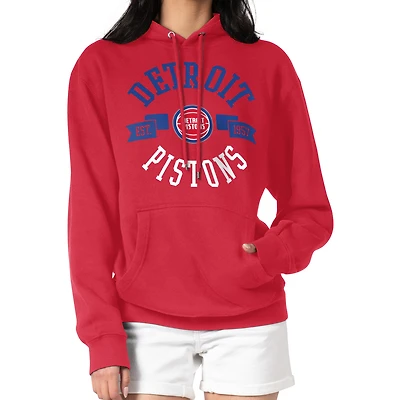 Women's G-III 4Her by Carl Banks  Red Detroit Pistons City Pullover Hoodie