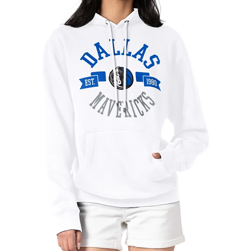 Women's G-III 4Her by Carl Banks White Dallas Mavericks City Pullover Hoodie