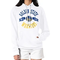 Women's G-III 4Her by Carl Banks  White Golden State Warriors City Pullover Hoodie