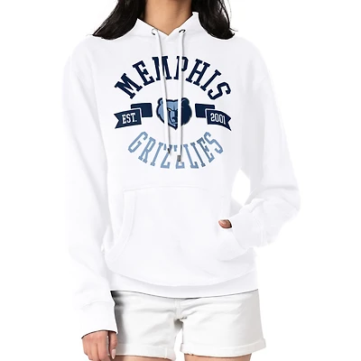 Women's G-III 4Her by Carl Banks  White Memphis Grizzlies City Pullover Hoodie