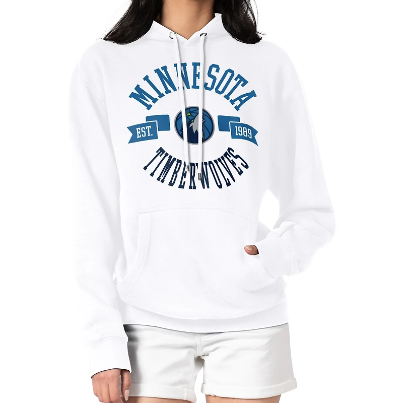 Women's G-III 4Her by Carl Banks  White Minnesota Timberwolves City Pullover Hoodie