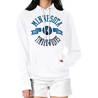 Women's G-III 4Her by Carl Banks  White Minnesota Timberwolves City Pullover Hoodie