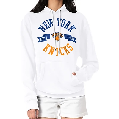 Women's G-III 4Her by Carl Banks  White New York Knicks City Pullover Hoodie