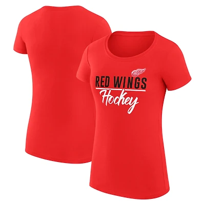 Women's G-III 4Her by Carl Banks Red Detroit Red Wings Super-Slim Fit Lightweight Team Sport T-Shirt