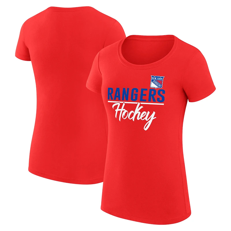 Women's G-III 4Her by Carl Banks Red New York Rangers Super-Slim Fit Lightweight Team Sport T-Shirt