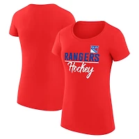 Women's G-III 4Her by Carl Banks Red New York Rangers Super-Slim Fit Lightweight Team Sport T-Shirt