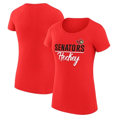 Women's G-III 4Her by Carl Banks Red Ottawa Senators Super-Slim Fit Lightweight Team Sport T-Shirt