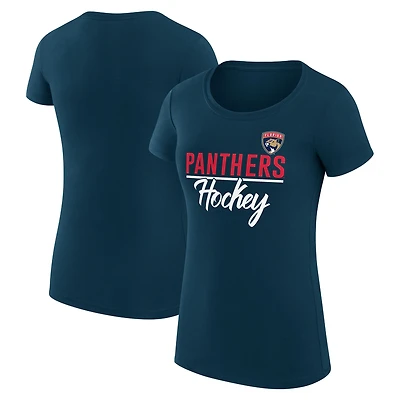 Women's G-III 4Her by Carl Banks Navy Florida Panthers Super-Slim Fit Lightweight Team Sport T-Shirt