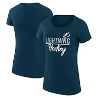 Women's G-III 4Her by Carl Banks Navy Tampa Bay Lightning Super-Slim Fit Lightweight Team Sport T-Shirt