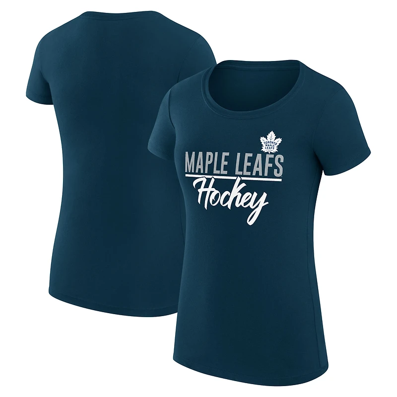 Women's G-III 4Her by Carl Banks Navy Toronto Maple Leafs Super-Slim Fit Lightweight Team Sport T-Shirt