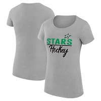 Women's G-III 4Her by Carl Banks Gray Dallas Stars Super-Slim Fit Lightweight Team Sport T-Shirt