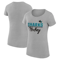Women's G-III 4Her by Carl Banks Gray San Jose Sharks Super-Slim Fit Lightweight Team Sport T-Shirt