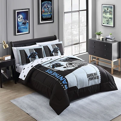 Carolina Panthers Queen Size Bed In A Bag Set