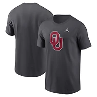 Men's Jordan Brand Anthracite Oklahoma Sooners Primetime Evergreen Logo T-Shirt