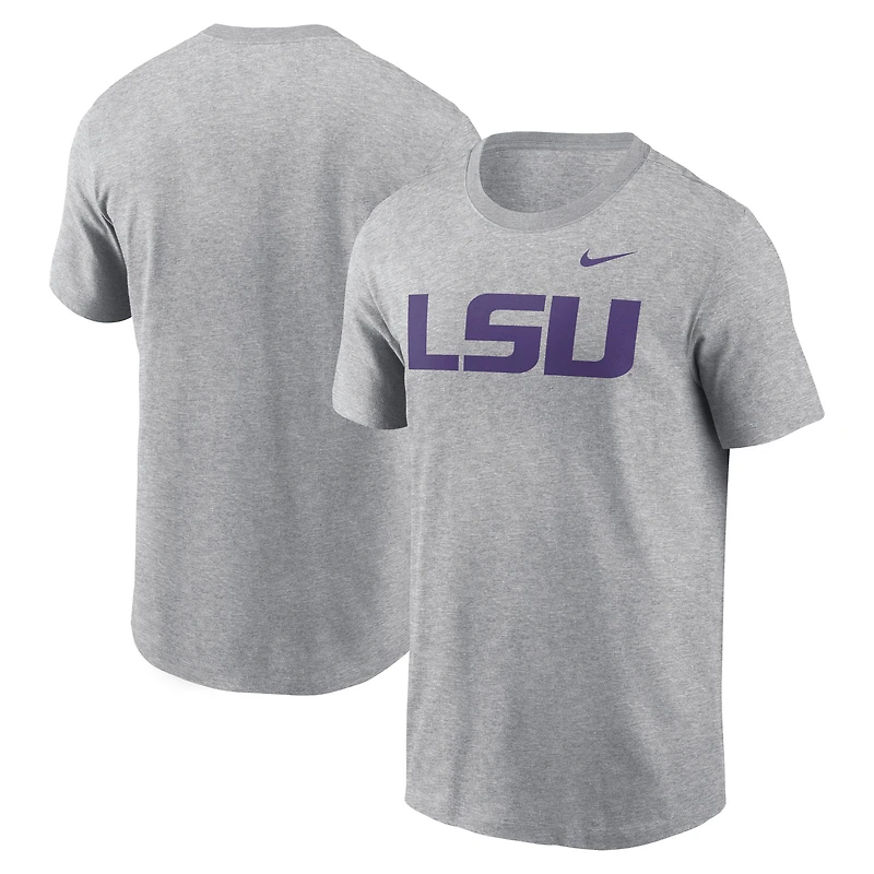 Men's Nike Heather Gray LSU Tigers Primetime Evergreen Logo T-Shirt