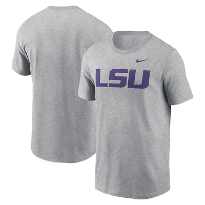 Men's Nike Heather Gray LSU Tigers Primetime Evergreen Logo T-Shirt