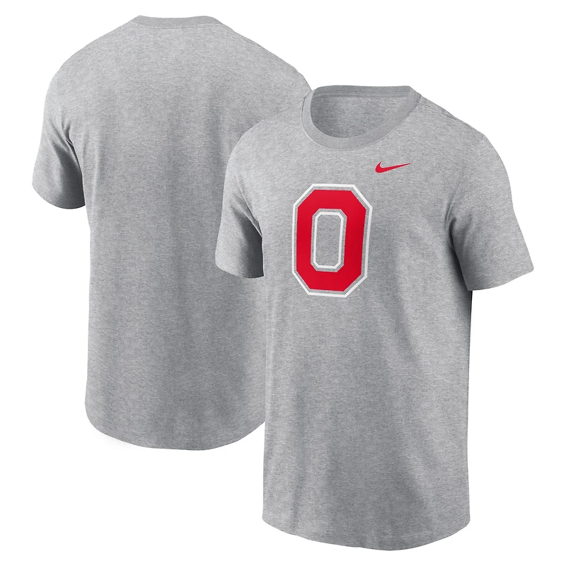 Men's Nike Heather Gray Ohio State Buckeyes Primetime Alternate Logo T-Shirt
