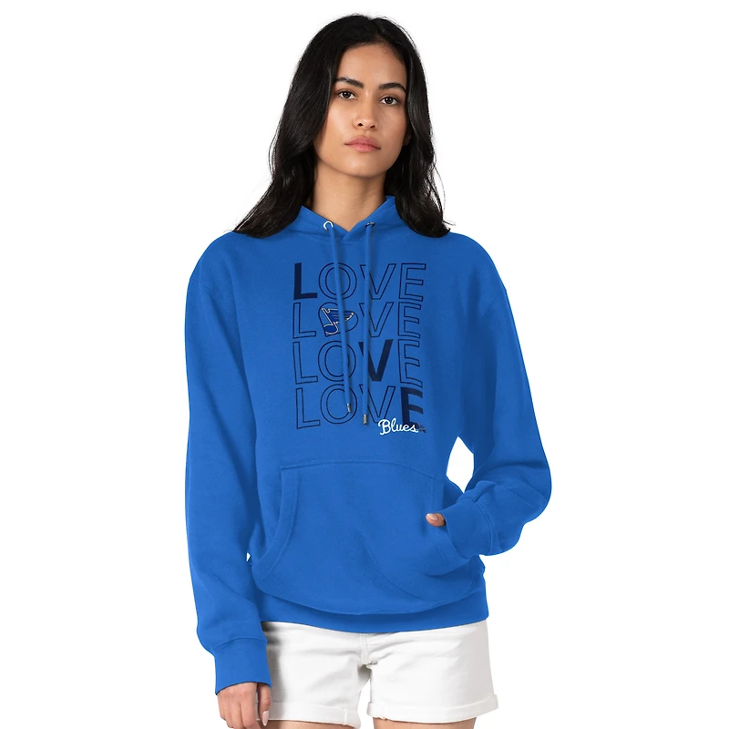 Women's G-III 4Her by Carl Banks Blue St. Louis Blues Hockey Love Fleece Pullover Hoodie