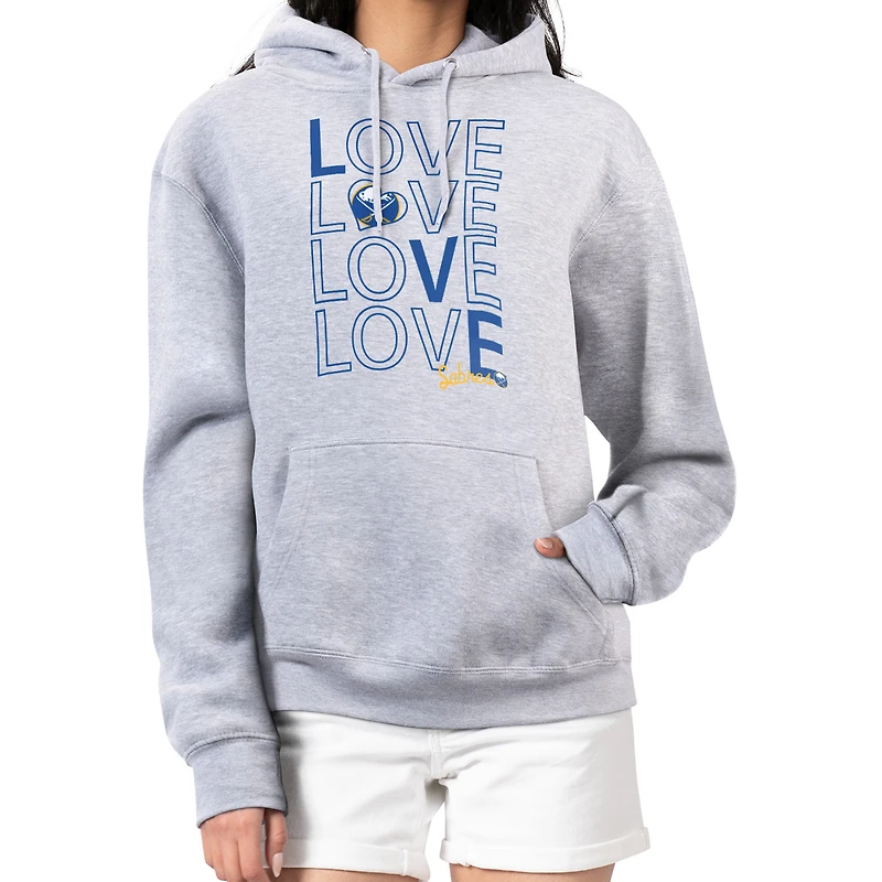 Women's G-III 4Her by Carl Banks  Gray Buffalo Sabres Hockey Love Fleece Pullover Hoodie