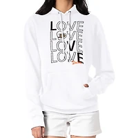 Women's G-III 4Her by Carl Banks  White Anaheim Ducks Hockey Love Fleece Pullover Hoodie