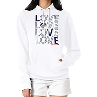 Women's G-III 4Her by Carl Banks  White Columbus Blue Jackets Hockey Love Fleece Pullover Hoodie