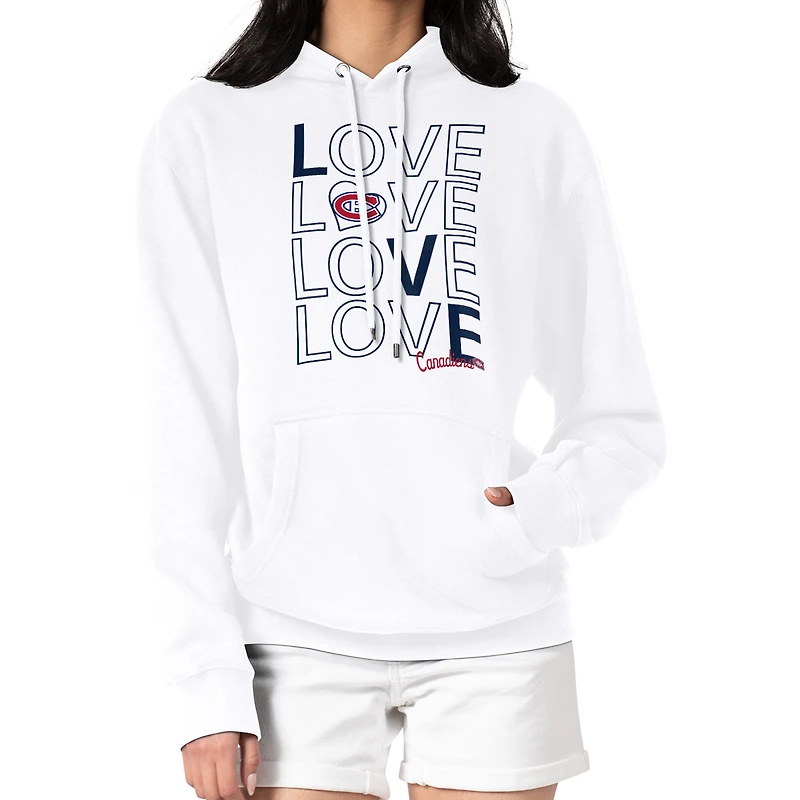 Women's G-III 4Her by Carl Banks White Montreal Canadiens Hockey Love Fleece Pullover Hoodie