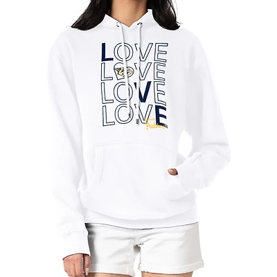 Women's G-III 4Her by Carl Banks  White Nashville Predators Hockey Love Fleece Pullover Hoodie