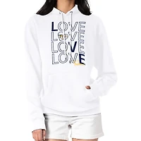 Women's G-III 4Her by Carl Banks  White Nashville Predators Hockey Love Fleece Pullover Hoodie