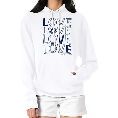 Women's G-III 4Her by Carl Banks  White Tampa Bay Lightning Hockey Love Fleece Pullover Hoodie