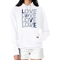 Women's G-III 4Her by Carl Banks  White Tampa Bay Lightning Hockey Love Fleece Pullover Hoodie