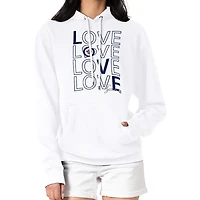 Women's G-III 4Her by Carl Banks  White Winnipeg Jets Hockey Love Fleece Pullover Hoodie