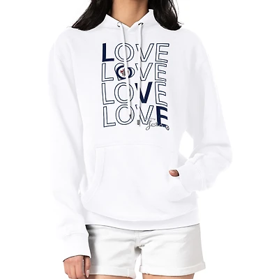 Women's G-III 4Her by Carl Banks  White Winnipeg Jets Hockey Love Fleece Pullover Hoodie