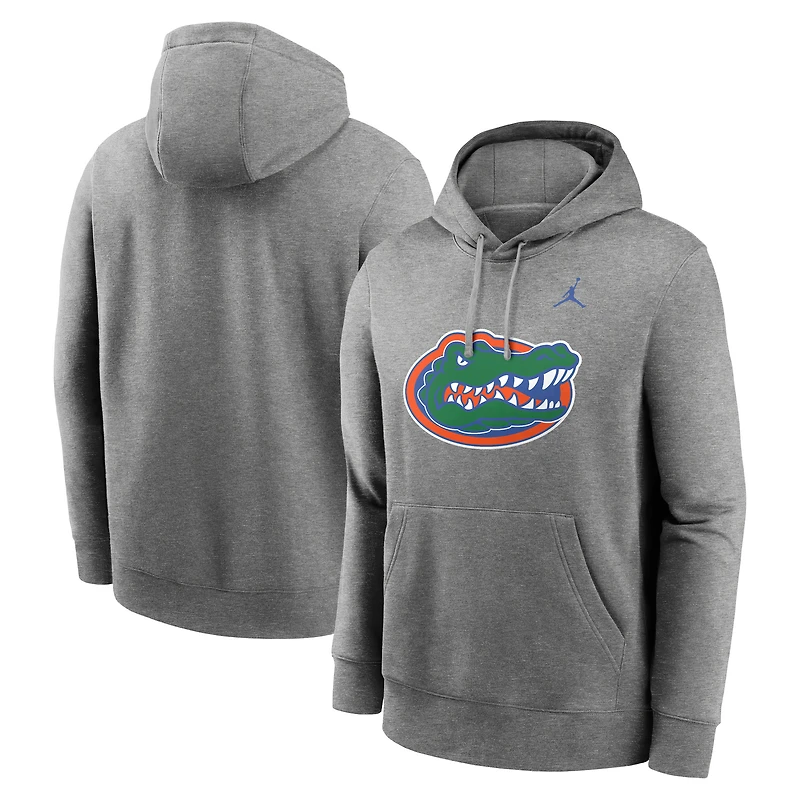 Men's Jordan Brand Heather Gray Florida Gators Primetime Club Fleece Pullover Hoodie
