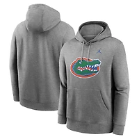 Men's Jordan Brand Heather Gray Florida Gators Primetime Club Fleece Pullover Hoodie