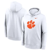 Men's Nike White Clemson Tigers Primetime Club Fleece Pullover Hoodie