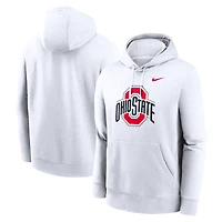 Men's Nike White Ohio State Buckeyes Primetime Club Fleece Pullover Hoodie