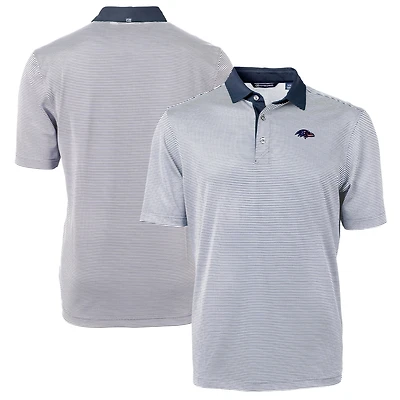 Men's Cutter & Buck Blue/White Baltimore Ravens Virtue Eco Pique Micro Stripe Recycled Polo