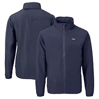 Men's Cutter & Buck  Navy Denver Broncos  Charter Eco Recycled Full-Zip Jacket