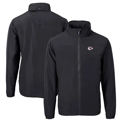 Men's Cutter & Buck  Black Kansas City Chiefs  Charter Eco Recycled Full-Zip Jacket
