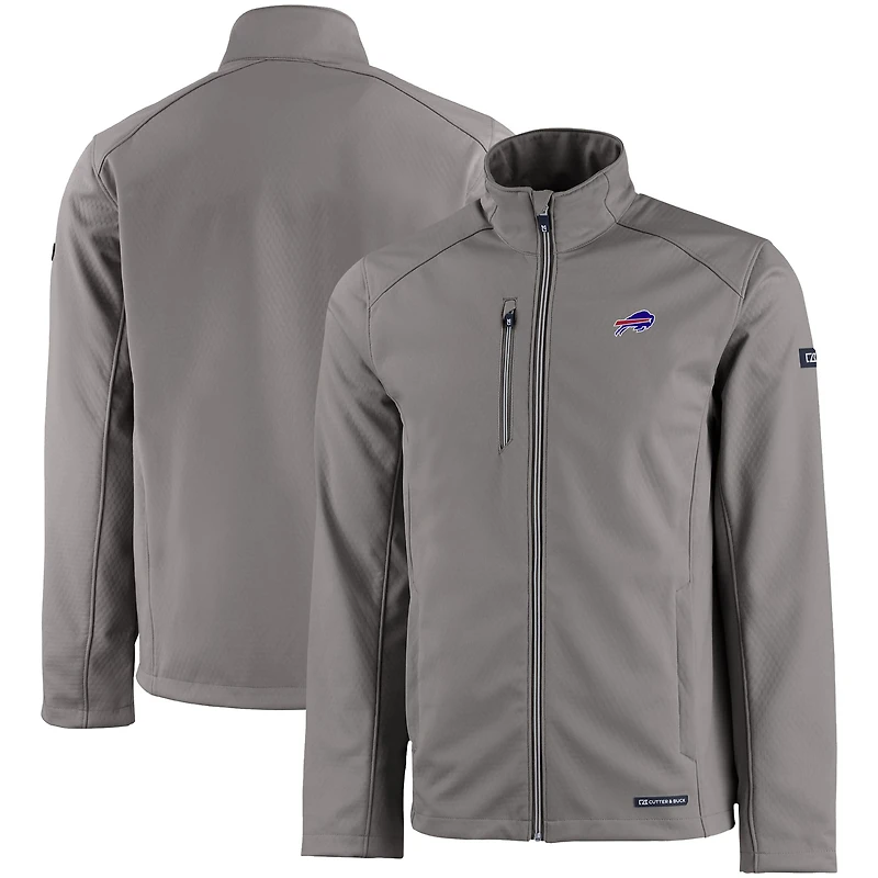 Men's Cutter & Buck Gray Buffalo Bills Evoke Eco Softshell Recycled Full-Zip Jacket