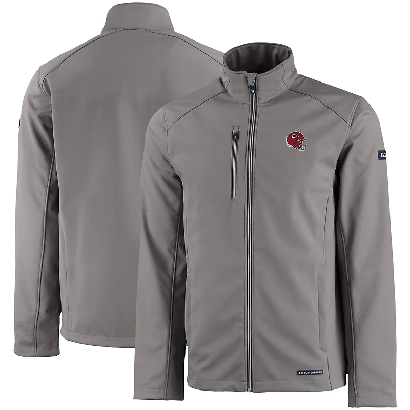 Men's Cutter & Buck Gray Kansas City Chiefs Evoke Eco Softshell Recycled Full-Zip Jacket