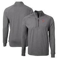 Men's Cutter & Buck  Heather Black Cincinnati Bengals  Adapt Eco Knit Quarter-Zip Pullover Top