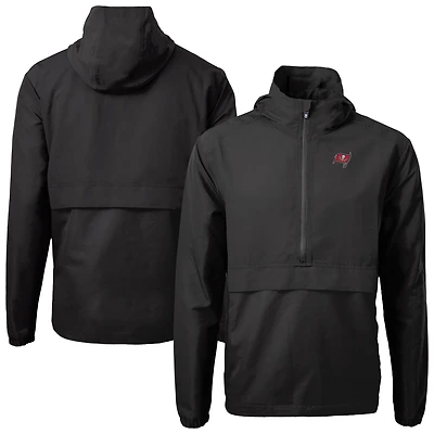 Men's Cutter & Buck Black Tampa Bay Buccaneers Charter Eco Recycled Anorak Half-Zip Jacket