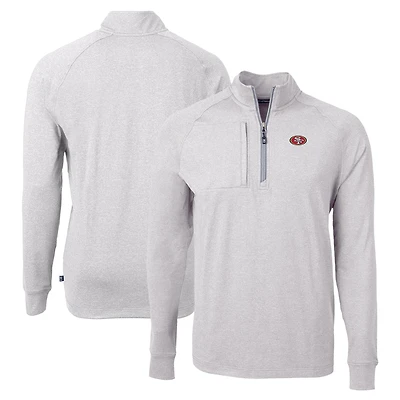 Men's Cutter & Buck  Heather Gray San Francisco 49ers  Adapt Eco Knit Quarter-Zip Pullover Top