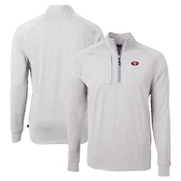 Men's Cutter & Buck  Heather Gray San Francisco 49ers  Adapt Eco Knit Quarter-Zip Pullover Top